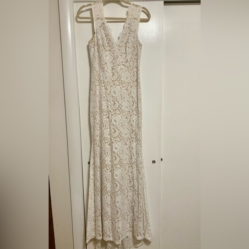 Lulu's Spectacular Romance White Lace Sleeveless Mermaid Maxi Dress - Picture 3 of 9